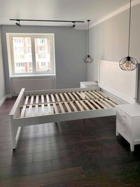 Белая деревянная кровать "Аляска" 160х200 с ортопедическими ламелями
