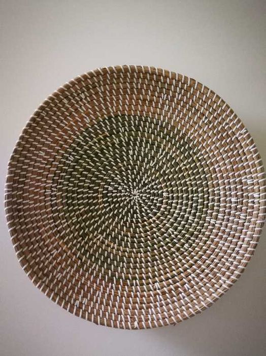 Pratos decorativos de parede de palha (preço de 2 unidades)