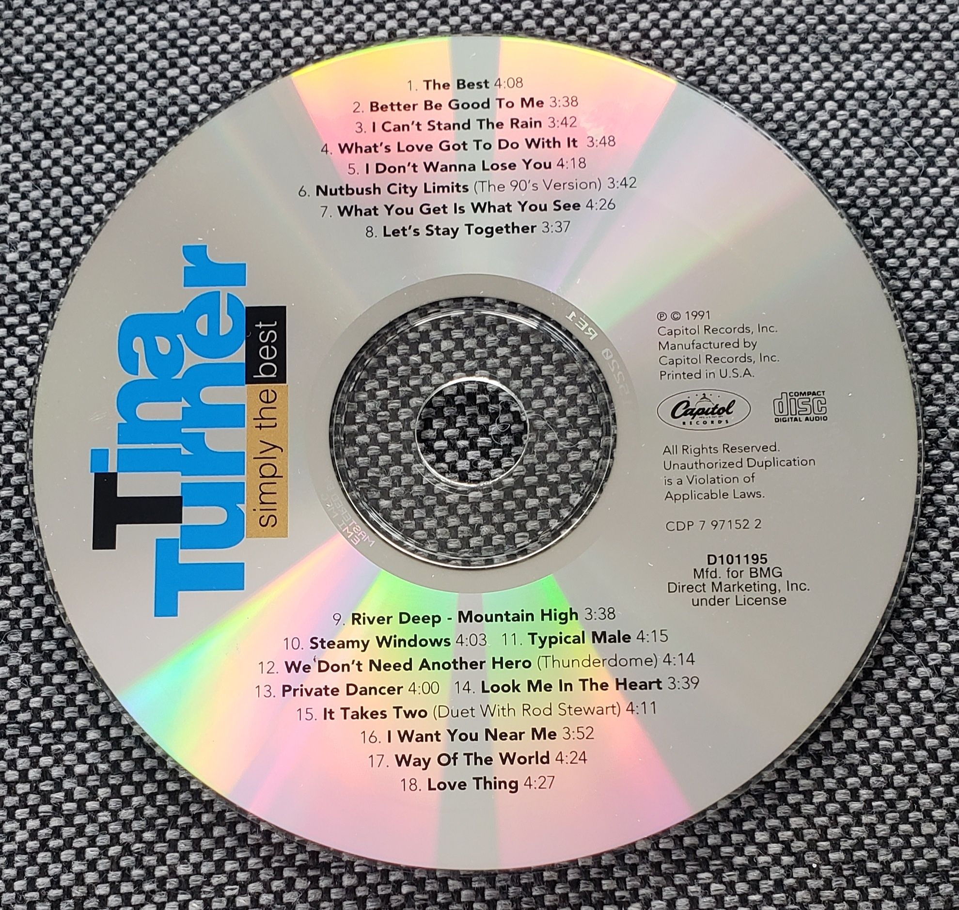 Tina Turner Simply The Best USA CD BMG Music Club