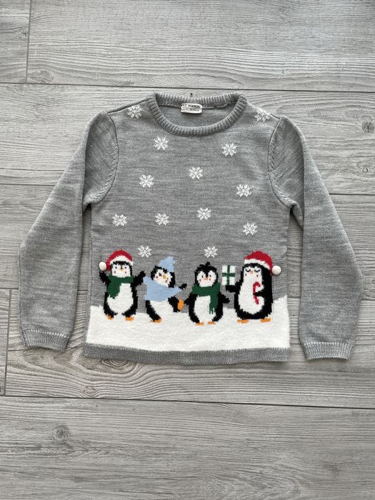 Різдвяний (новорічний) тепленький светр, джемпер, 134-140