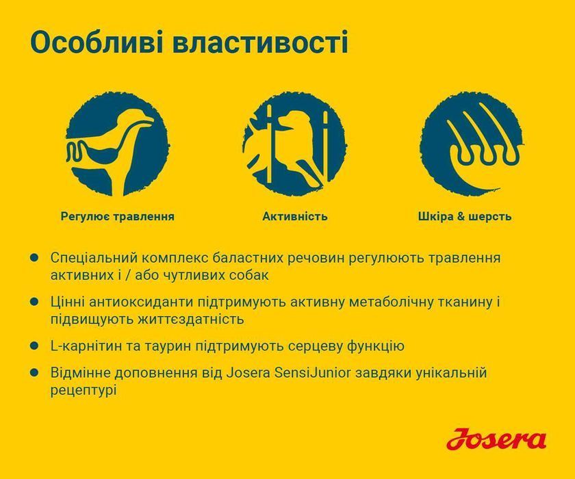 JOSERA SensiAdult 15кг. Корм для собак з чутливим травленням Йозера