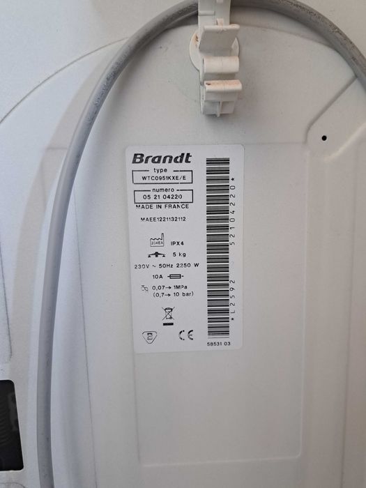 Pralka Brandt ładowana od góry