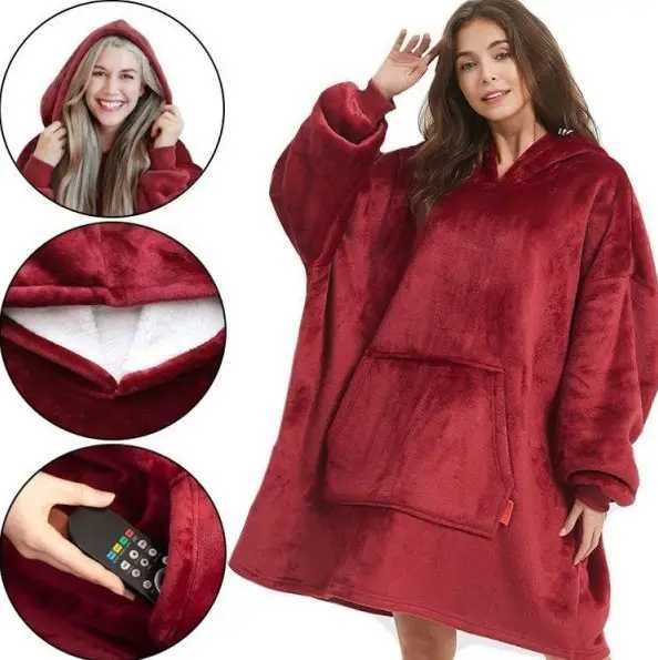 Плед-худі, толстовка huggle HOODIE з капюшоном халат one size