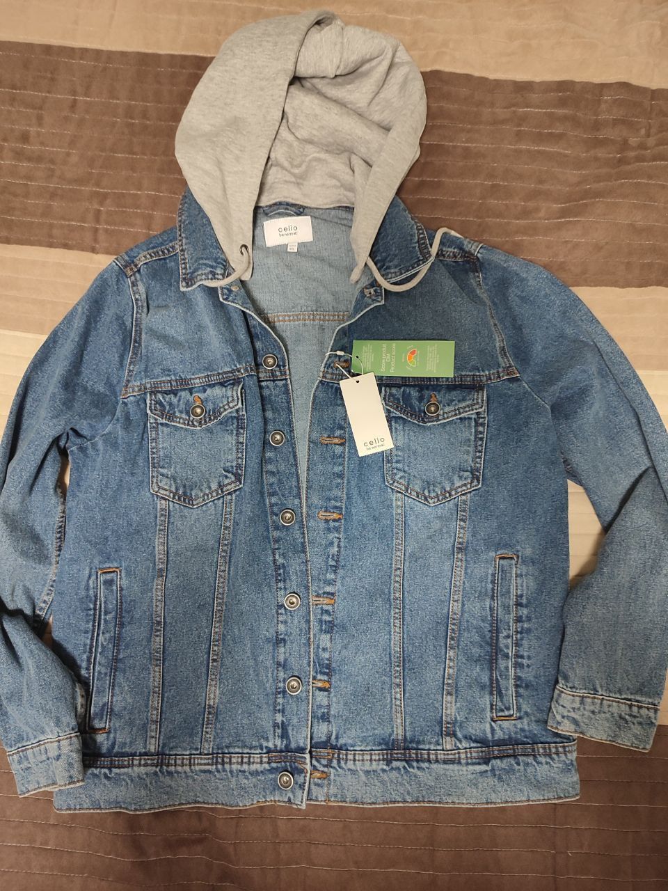 Чоловіча джинсова куртка з капюшоном CELIO