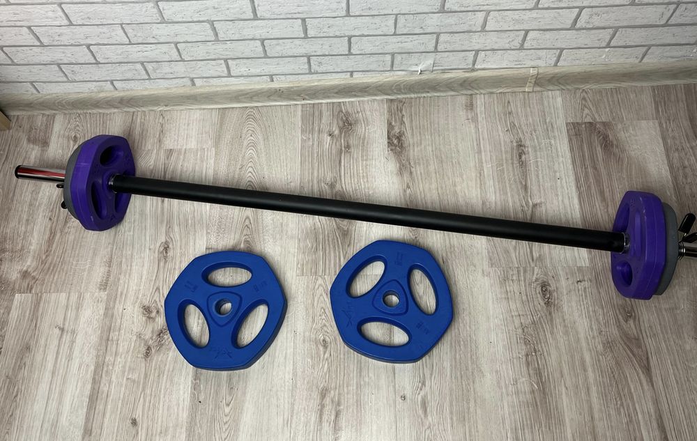 Sztanga z obciążeniem gryf prosty zestaw do body pump 20 kg gymtek