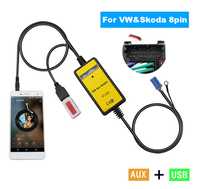 USB AUX адаптер Audi Skoda Volkswagen Seat 8pin емулятор CD чейнджера.