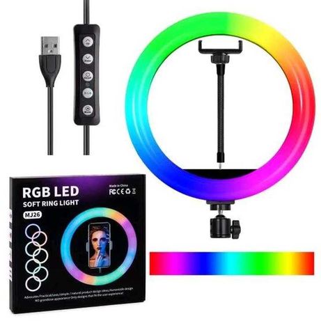 Кольцевая светодиодная лампа RGB LED RING MJ20 20 см