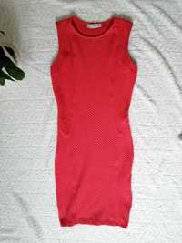 Malinowa/czerwona sukienka Pull&Bear S