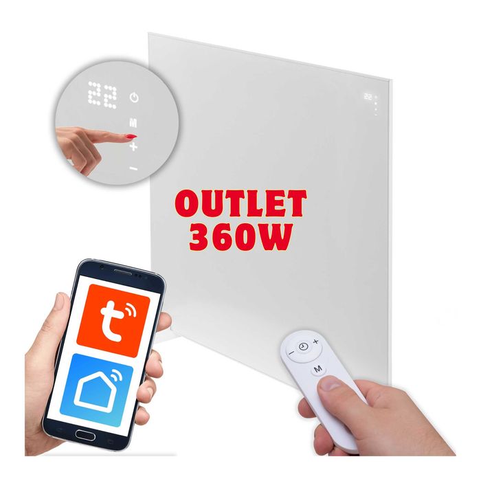 [OUTLET] Grzejnik 360W na podczerwień promiennik DOTYK PILOT WIFI
