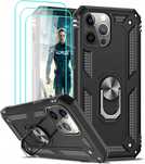 LeYi Pancerne Etui Ochonne do iPhone 13 Pro Max Uchwyt na Palec Czarne