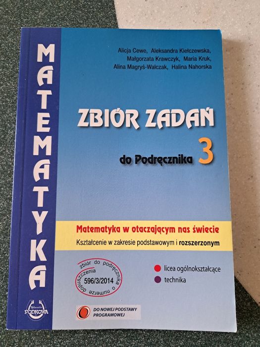 Ksiazka Matematyka  Zbior zadan do podrecznika 3