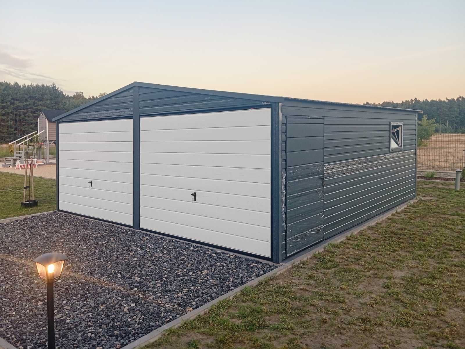 Garaż blaszany 9x5m Matowa Czerń 3 stanowiska dwuspadowy | TRANSTAL
