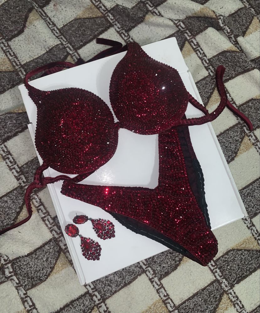 Бордовий купальник фітнес бікіні , fitness bikini
