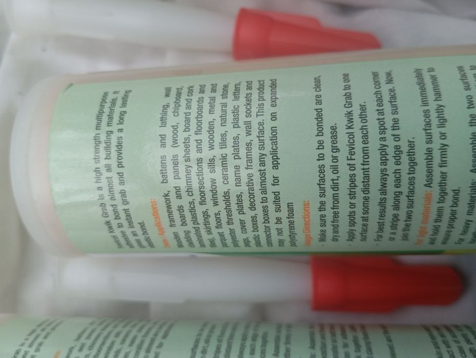 Высокопрочный многоцелевой строительный клей 3 флакона.