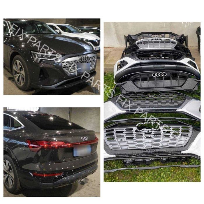 Передний бампер Audi Q8 e-tron GE капот, решетка, фары, стекло