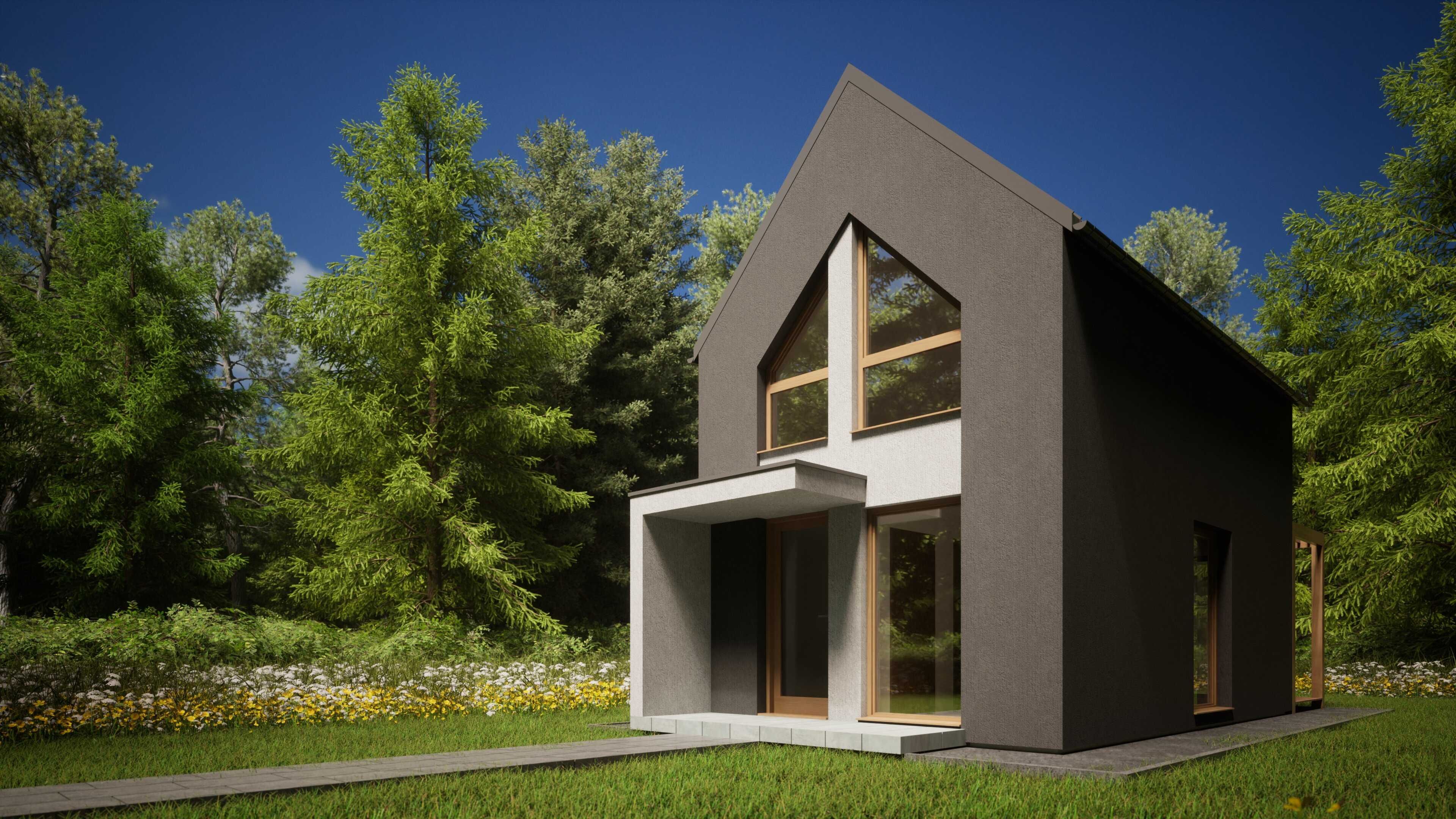 Domek całoroczny STODOŁA na konstrukcji stalowej 47,4m2