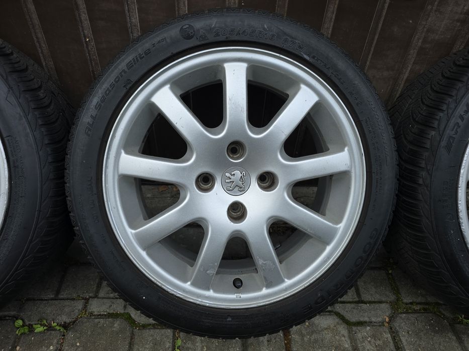 Felgi z oponami 205/45R16 Peugeot 206 4x108 Partner 207 C2 C3 Berlingo