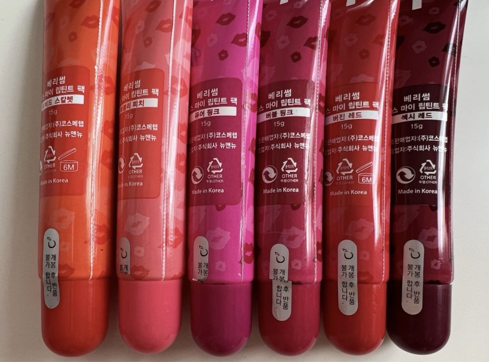 Berrisom Oops! My Lip Tint Paek 6 szt. koreański tint do ust peel-off