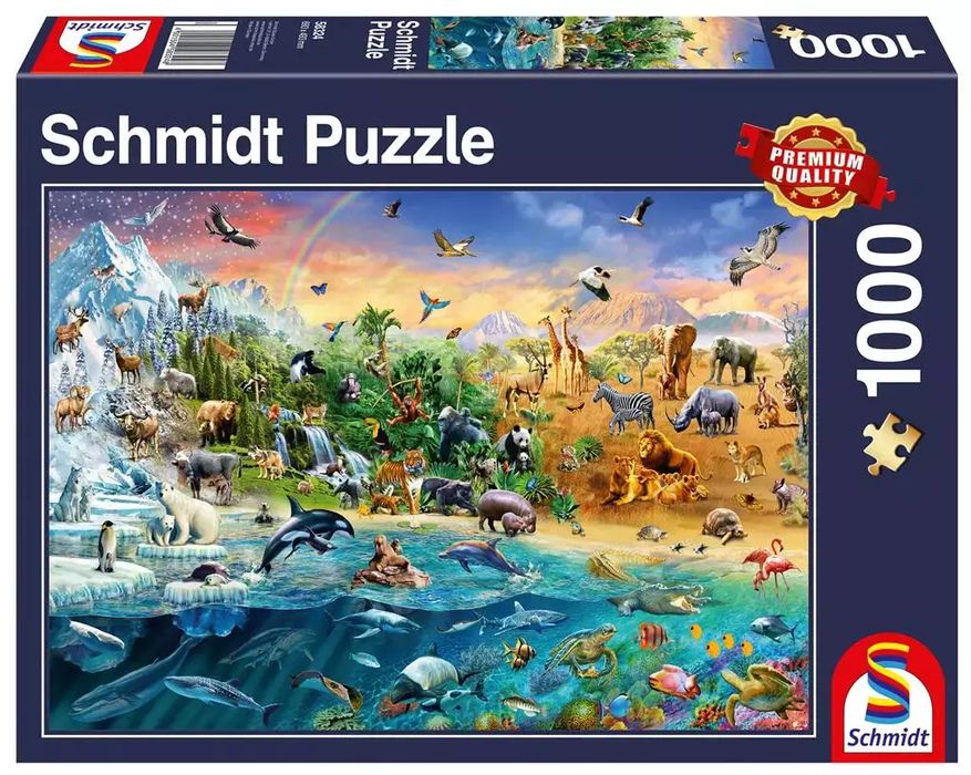 Puzzle 1000 elementów. Królestwo zwierząt. Schmidt. Nowy Produkt