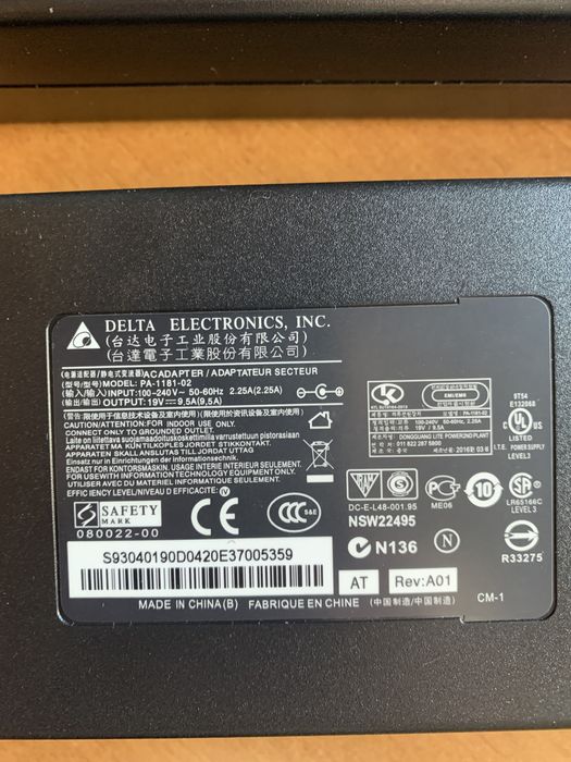 Блок Питания Ноутбука Gigabyte AERO AORUS 19.5V 9.23A 11.8A 180W 230W