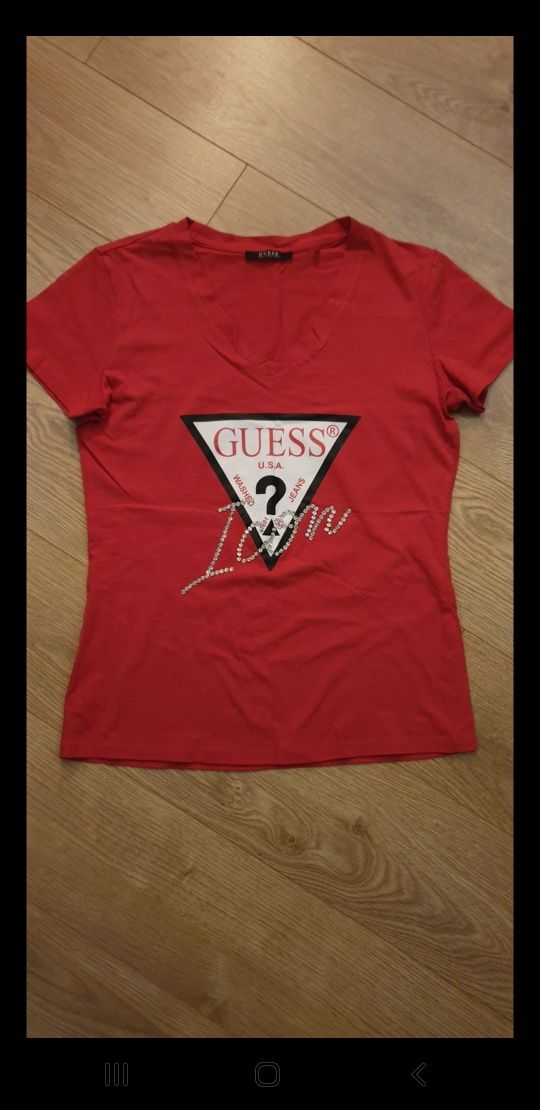 Guess tshirt czerwony  S