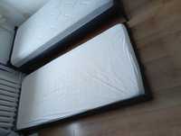 Sprzęt łóżko drewniane sosnowe czarne 90x200 podwójne wysuwane