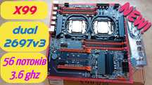 ТОП! Комплект X99 Dual 2697v3 28 ядер 56 потоков DDR4 недорого