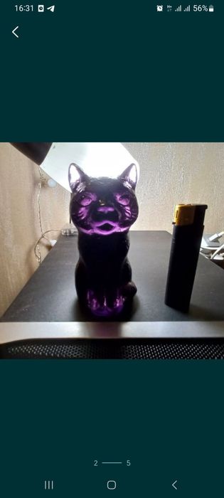 Статуетка " Кіт ". з кольорового скла, відмінний стан