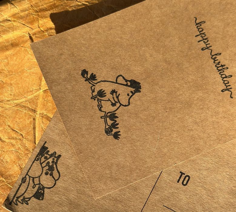 Krafyowa kartka urodzinowa z Muminkami Muminki