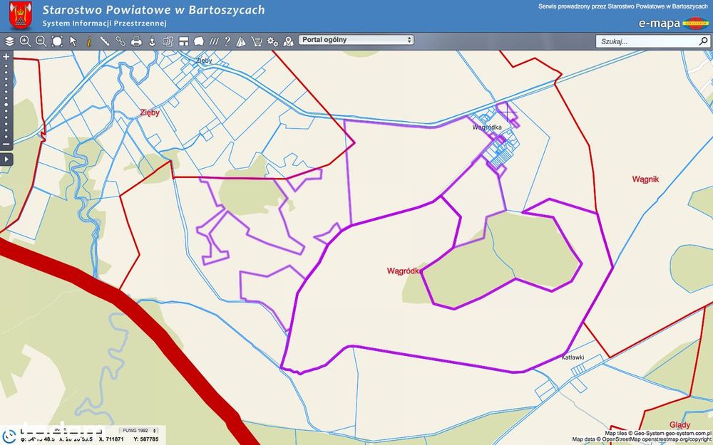 345 ha Gospodarstwo rolne , dawny PGR , pow. bartoszycki , Warmia