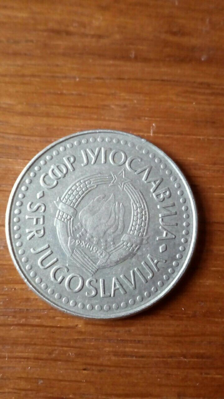 1 Marka DDR  z 1977roku 100 dinar Jugoslawia 1987