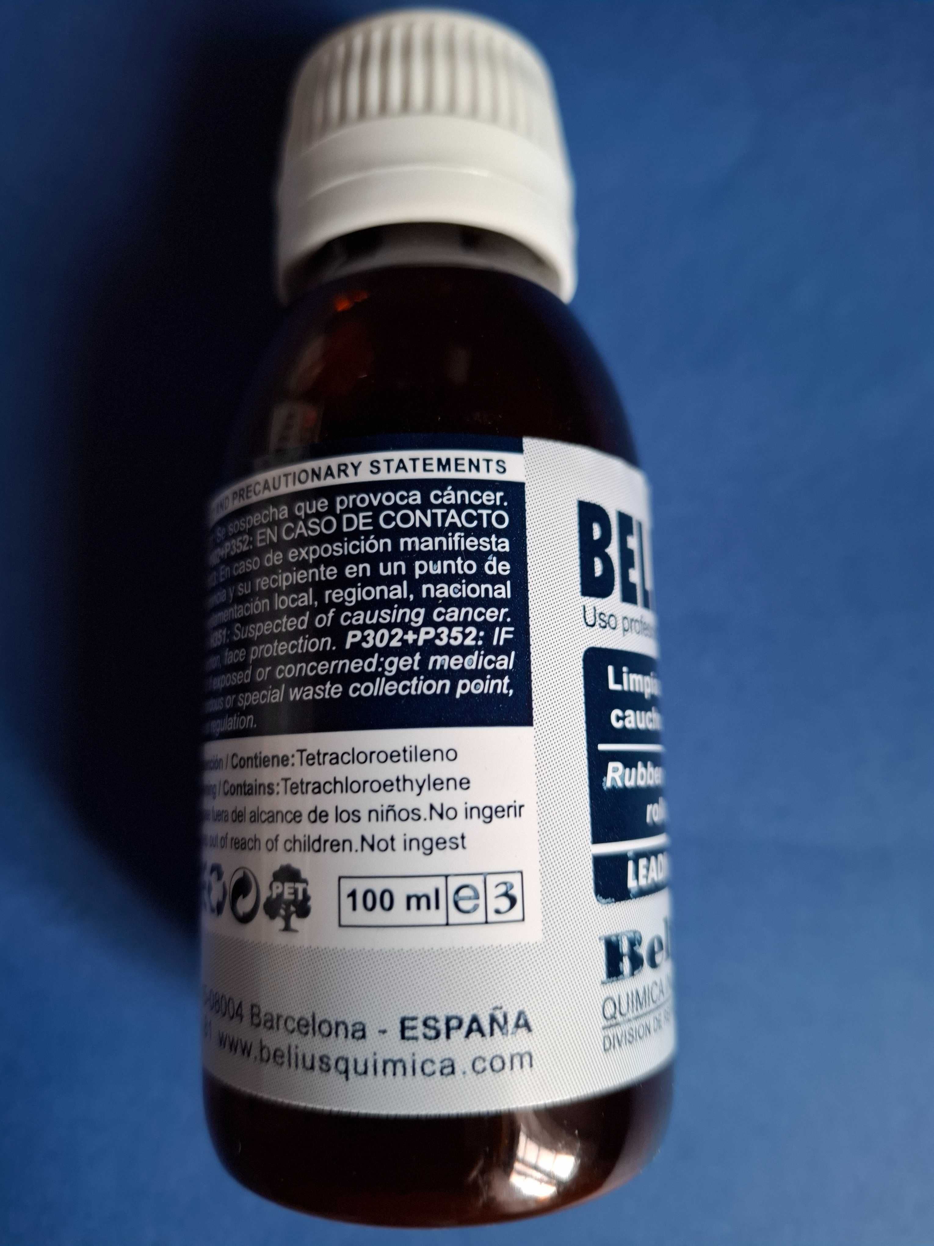 Solvente de limpeza de rolos borracha