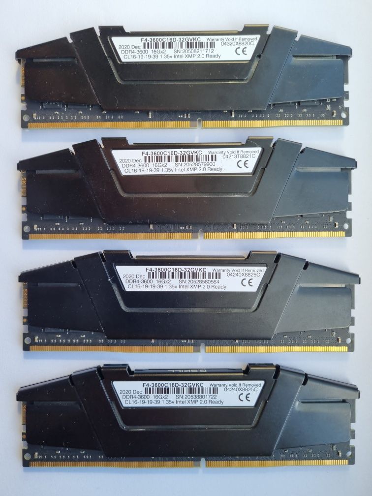 Оперативна пам'ять G.Skill Ripjaws V DDR4-3600 16Gb 32Gb 64Gb