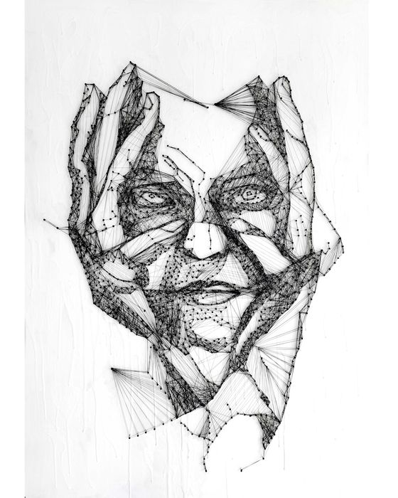 String Art Portret Twarz z Nici 70*100