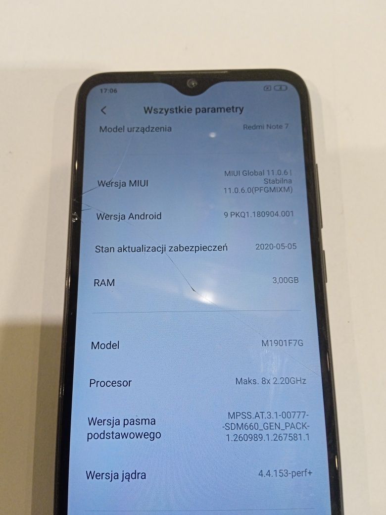 Xiaomi redmi note 7 3/32 uszkodzony