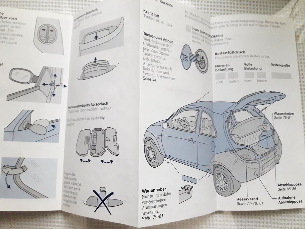 Ford Ka instrukcja obsługi 2szt prospekt ulotka