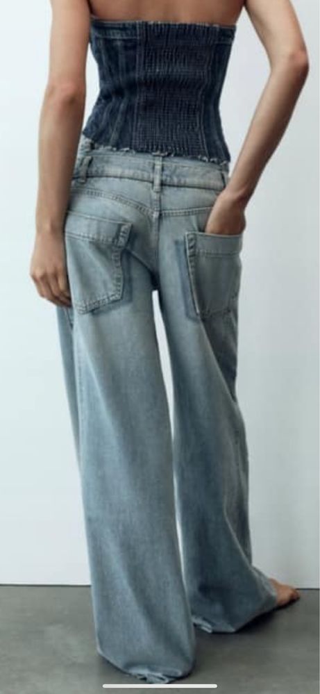 Jeansy zara r.44 wide leg nowe