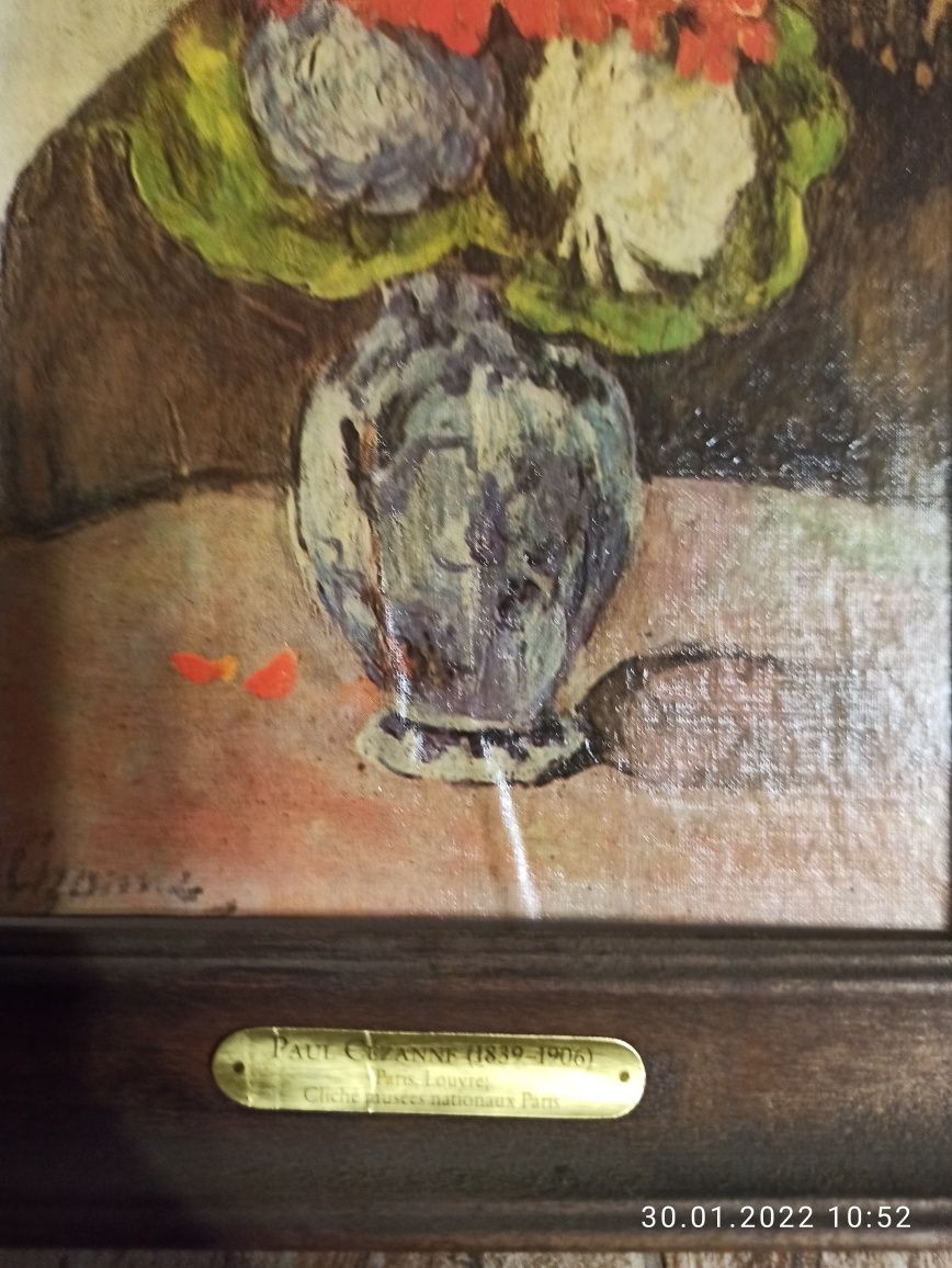 Paul Cezanne - Bukiet kwiatów w wazonie z Delft Obraz