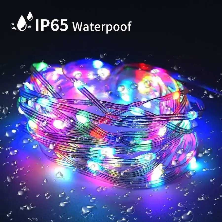 Гирлянда Капля Росы USB LED RGB 10м + Bluetooth + Микрофон + Пульт