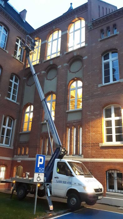 Podnośnik koszowy, zwyżka 18m - WYNAJEM, USŁUGI, prace na wysokościach