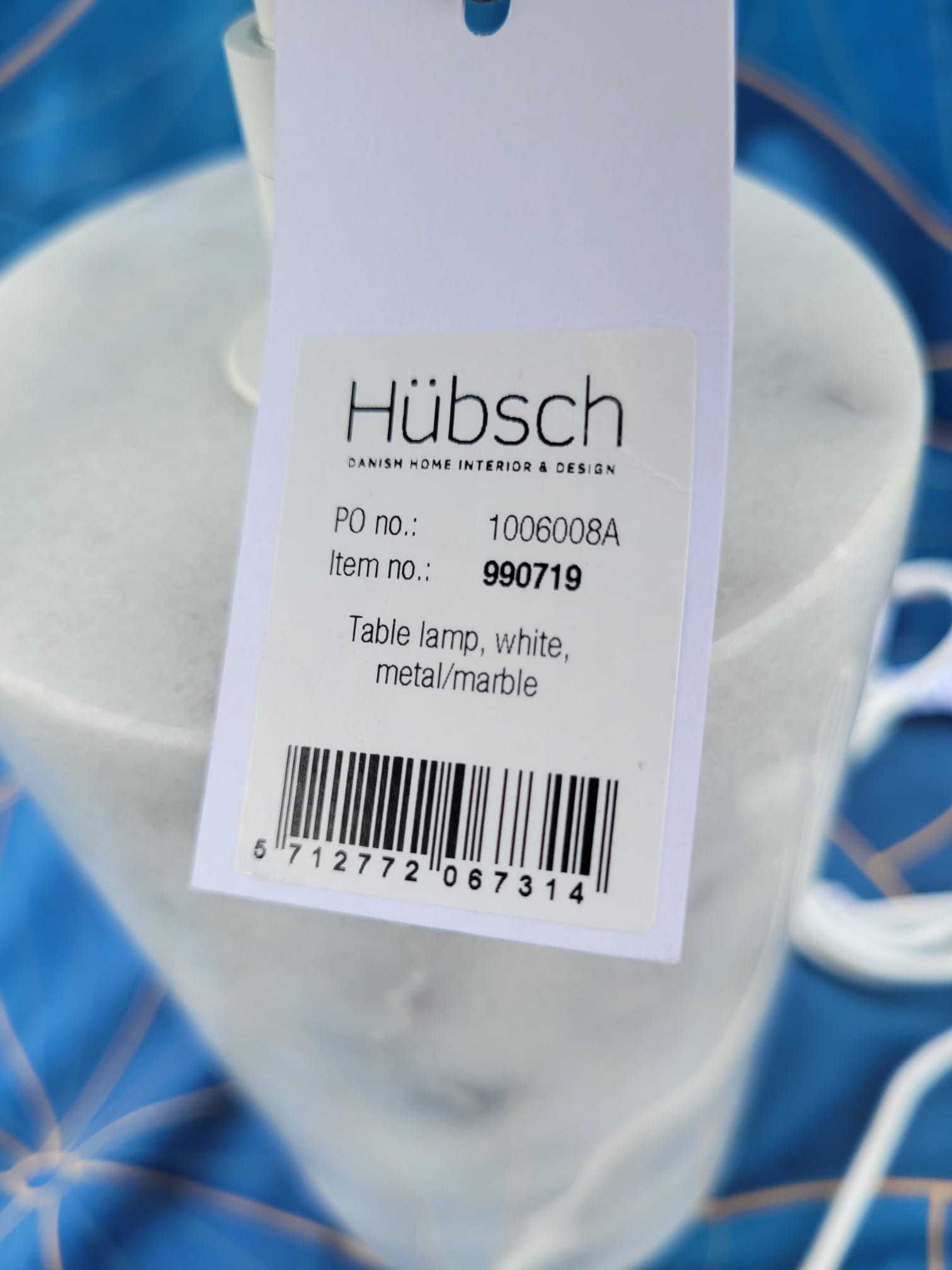 Lampka stołowa hubsch marmur biała lub czarna