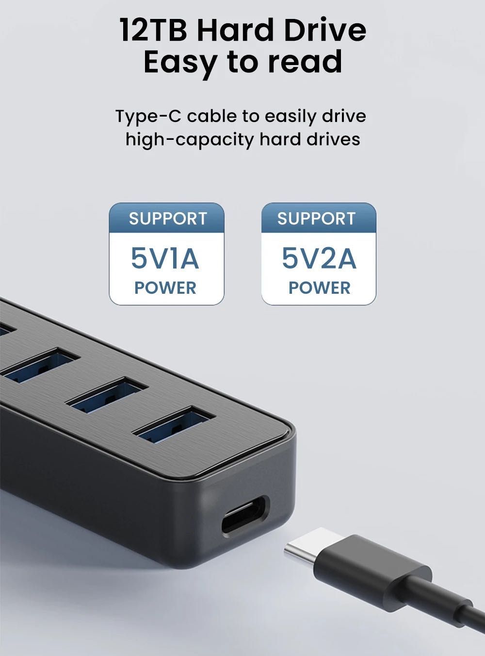 USB Type C HUB на 4 USB и жёсткий диск