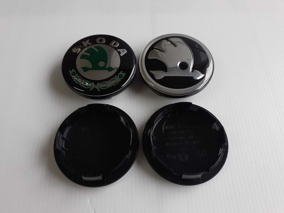 Centros/tampas de jante completos Skoda com 56, 60, 65 e 68 mm