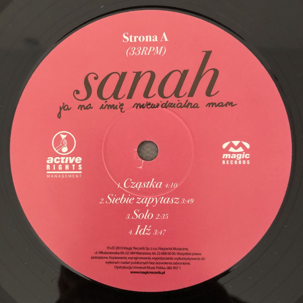 Sanah „Ja Na Imię Niewidzialna Mam” EP winyl folia