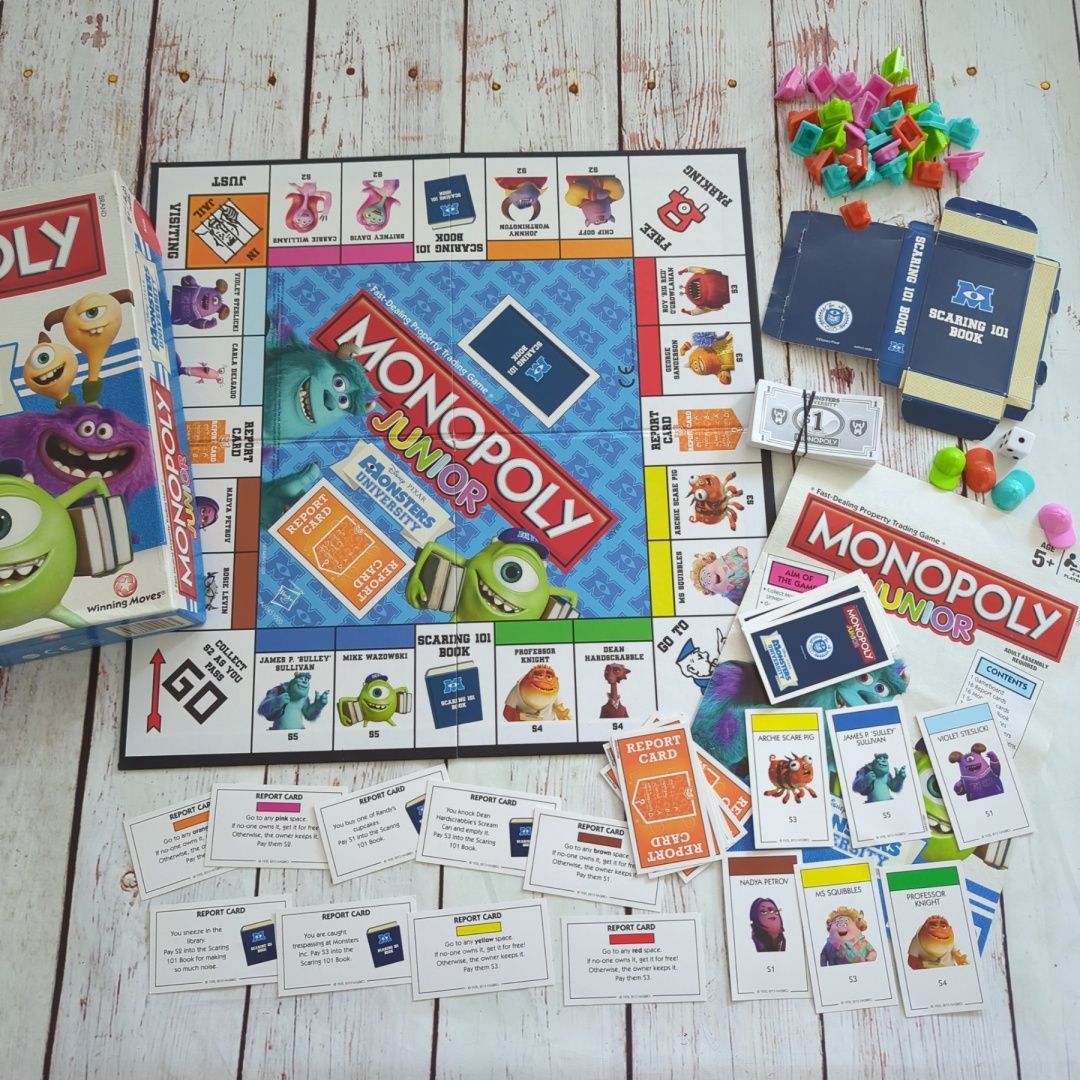 Gra Monopoly JUNIOR MONSTERS UNIVERSITY po angielsku