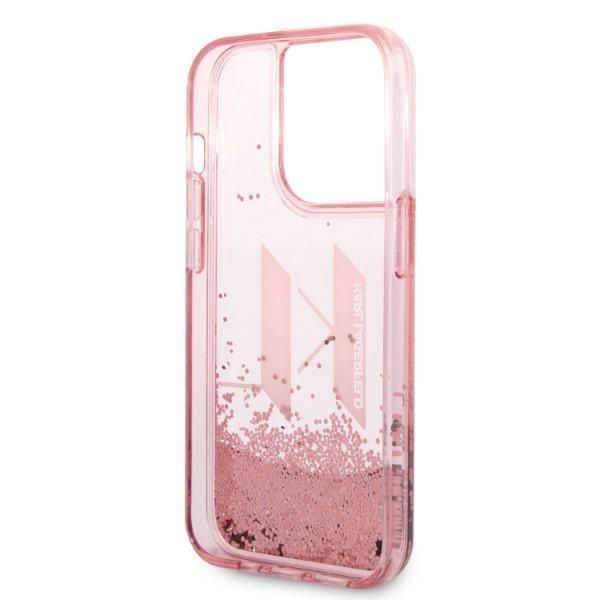 Etui Karl Lagerfeld Liquid Glitter do iPhone 14 Pro 6,1" - Różowy