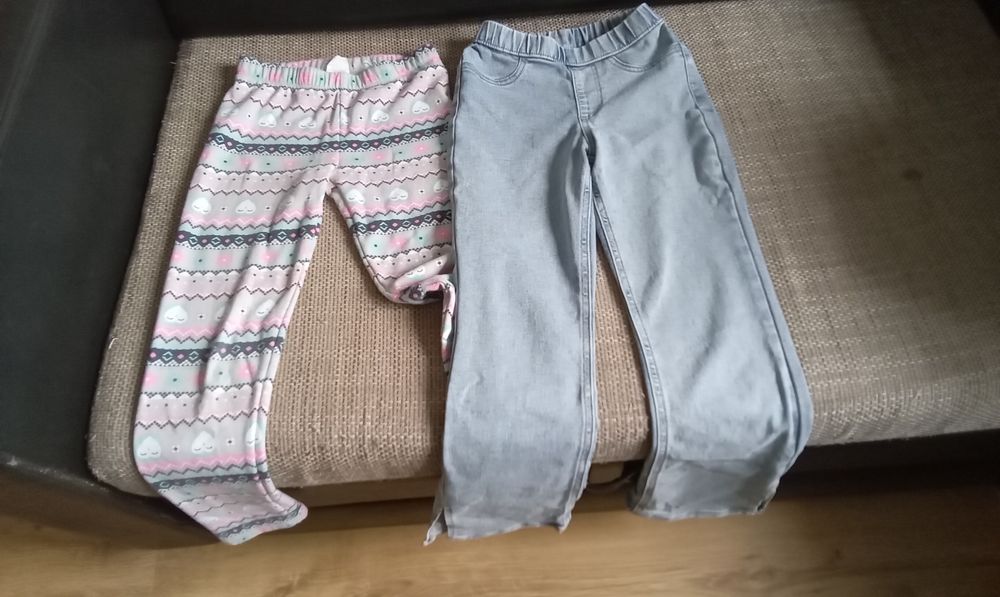 Ciuchy dla dziewczyny, spodnie, getry, koszulki 140, 146