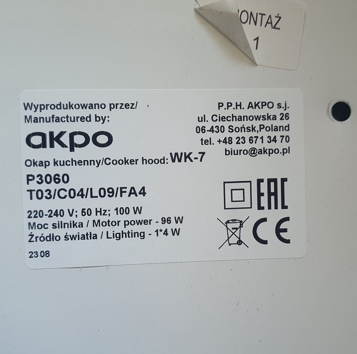 Sprzedam okap kuchenny