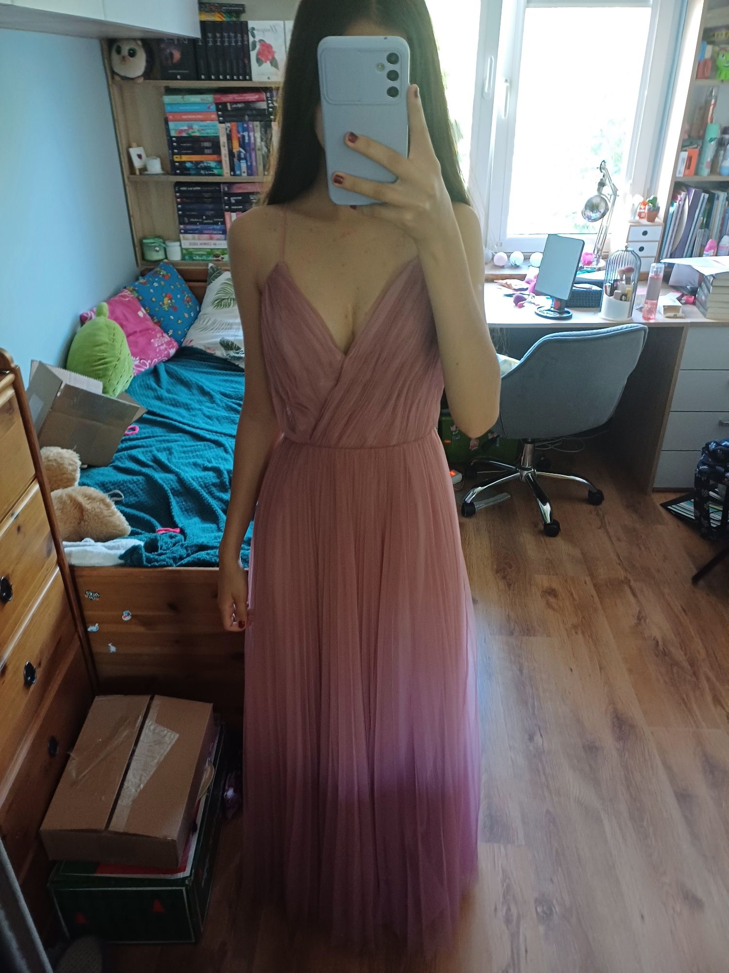 sukienka tiulowa maxi ASOS 32/30 na bal 8 klas/studniówkę/wesele