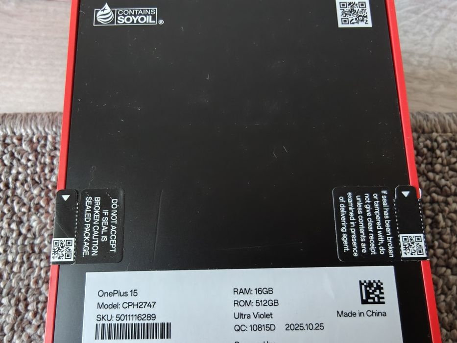 OnePlus 15 16/512, zestaw: etui, ładowarka 120w